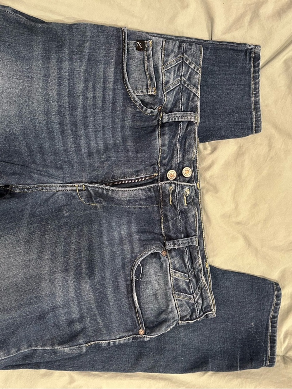 KanCan Dark Blue Stretch Denim Jeggings with Subtle Whiskering